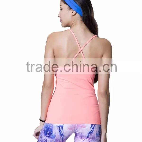 Yoga Wear Spandex Nylon Stretch Easy Move Sexy Women Workout Tank Top