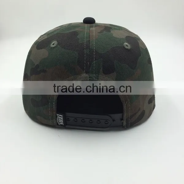 Custom Design Your Own Logo 100%cotton Camo Snapback Caps photo-2