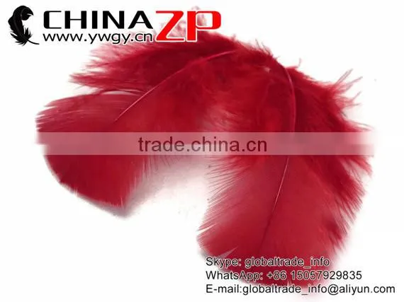 Wholesale Plume ZPDECOR Crafts Factory Colorful Dyed Burgundy Turkey Flat T-Base Body Plumage Feathers for Decorations photo-3