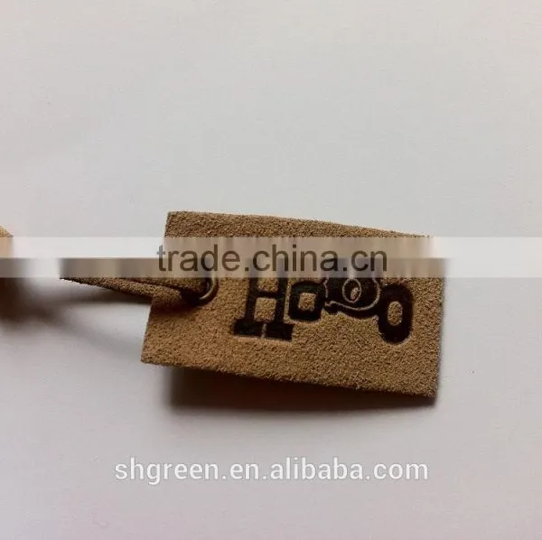 Durable Microfibre Leather Hangtag With Debossed Logo