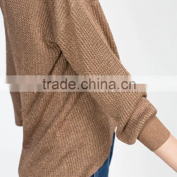 V Neck Thin Sweater for Women V Front and Back Knitwear Acrylic Sweater photo-4