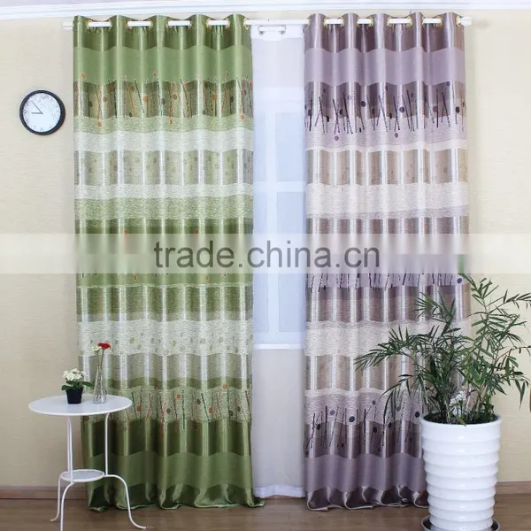 Green Color Printing Luxury Window Curtain photo-6