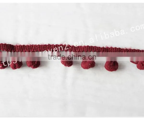 Hot Sales Cute 2cm Width Polyetser Indian Pom Pom Trims for Garment/bags photo-2