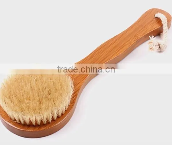 Bamboo Handle Body Brush With Natural Bristle Bath Brush photo-2