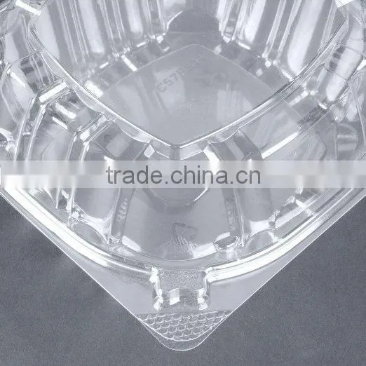 Disposable Clear Hinged Clamshell Roll Cake Container photo-3