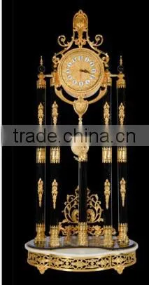 Nouveau Blue Crystal and Copper Cast Floor Clock, Home Decorated Bronze Floor Clock photo-3