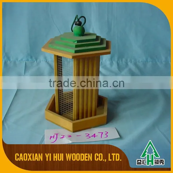 Decorative Beautiful Stand Wooden Bird House Feeder photo-5
