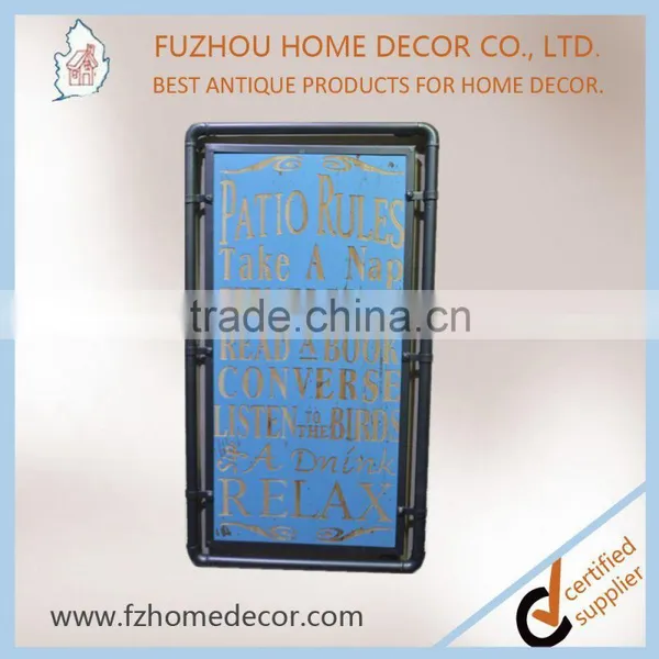 Top Selling Classical Wooden Wall Carved Sign With Metal Waterpipe Frame Decoration for Home photo-4