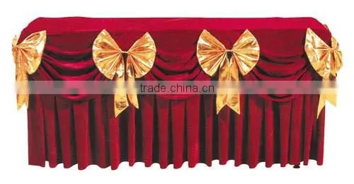 Hot Sale Cakes Made of High-grade Hotel Table Skirt With Bowknot photo-2