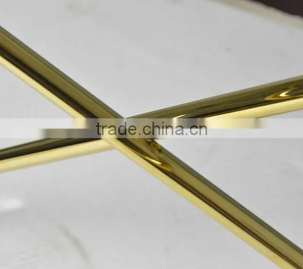 Elegant Furniture Brass PVD Solid Stainless Steel Glass Coffee Table photo-5