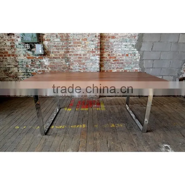 Outdoor Dining Table With Stainless Steel Base photo-3