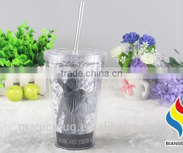 Wholesale Double Wall 24oz Plastic Tumbler With Straw Drinking photo-4
