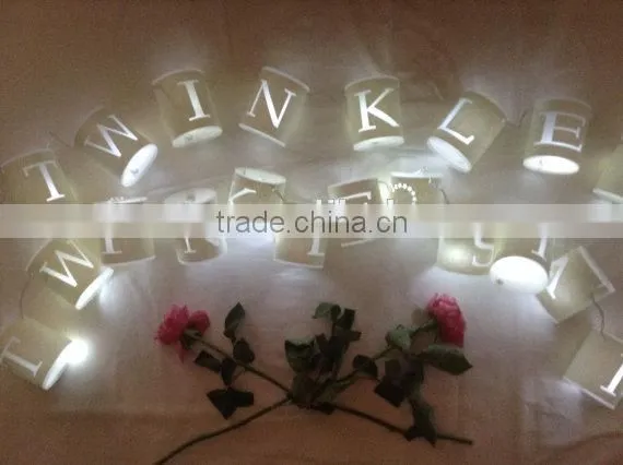 Personalised Paper Lantern Fairy Lights 20 LED Lights String photo-3