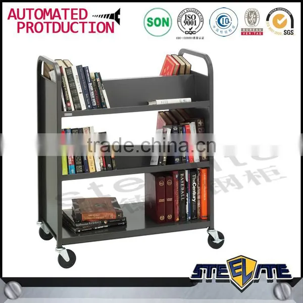 Durable Used School Furniture Library Furniture Moblie Library Book Trolley for Sale photo-5