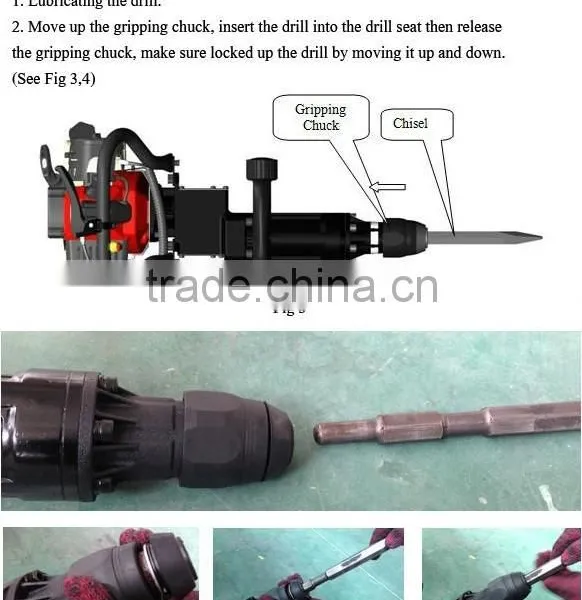900w 32.7cc Petrol Demolition Break Portable Gas Powered Jack Hammer GW8194 photo-6