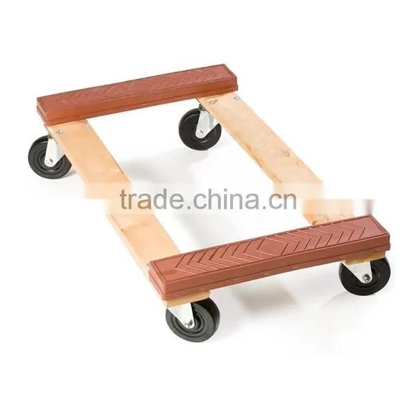 Hardworking Rubber Capped Hardwood Tool Cart Moving Dolly photo-3