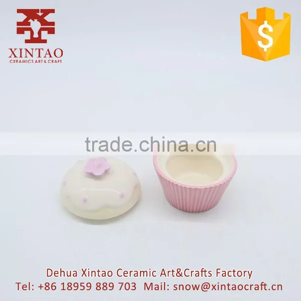 Wholesale Printed Cupcake Shaped Ceramic Jewelry Box photo-2