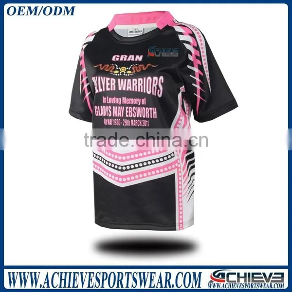 Full Sublimated Men Rugby Training t Shirts Professional Sports Rugby Uniforms photo-2