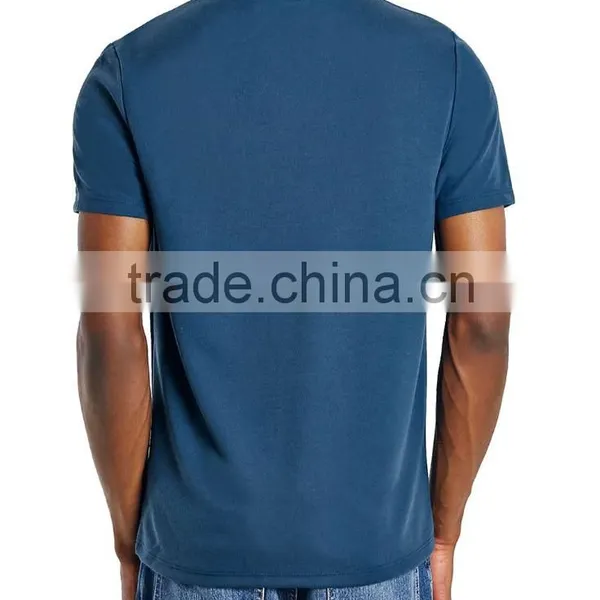 Blue Long Sleeve Classic Fit Turtle Neck T-Shirt for Male 2015 New Arrival t Shirts photo-2