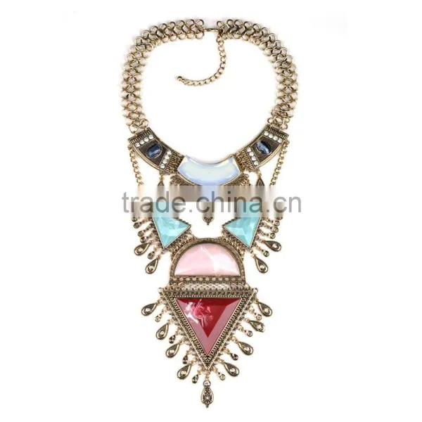 New Design Multilayer Moonstone Alloy Necklace Jewelry Wholesale photo-2