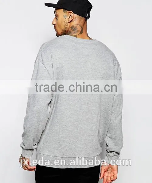 Wholesale Comfortable Oversized Crewneck Plain Men Sweatshirt Made in China photo-2