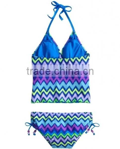 Zig Zag Stripe Tankini Swimsuit photo-2