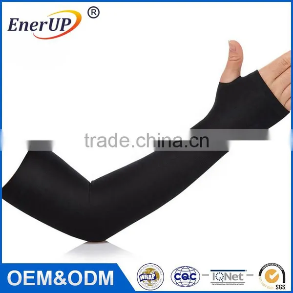 China Made Spandex Custom Nylon Compression Sports Cooling Arm Sleeves Cover UV Sun Protection photo-2