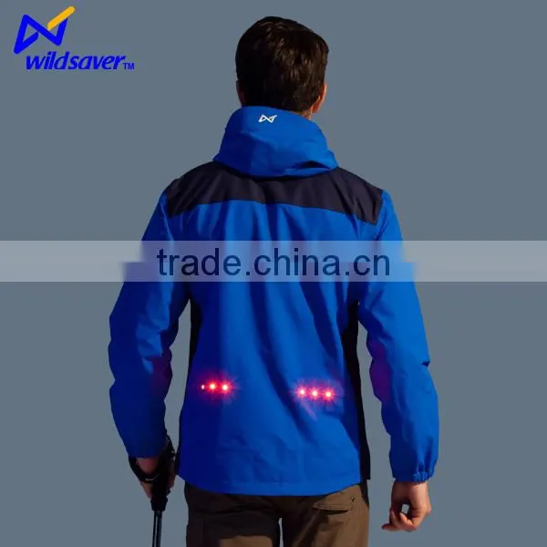 LED Flashing Camping Hiking Climbing Windbreaker Jackets for Man Adventuring photo-3