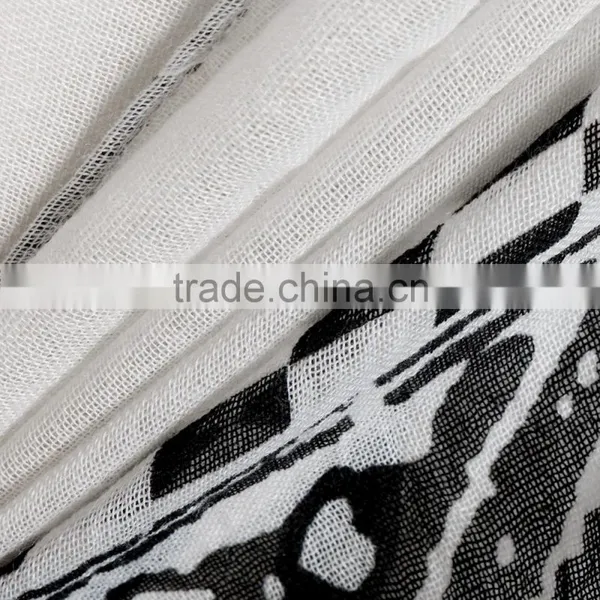 2017 Best Polyester & Cotton Women Long Cardigan Mid-long Style Printed Abstract Pattern White and Black photo-4