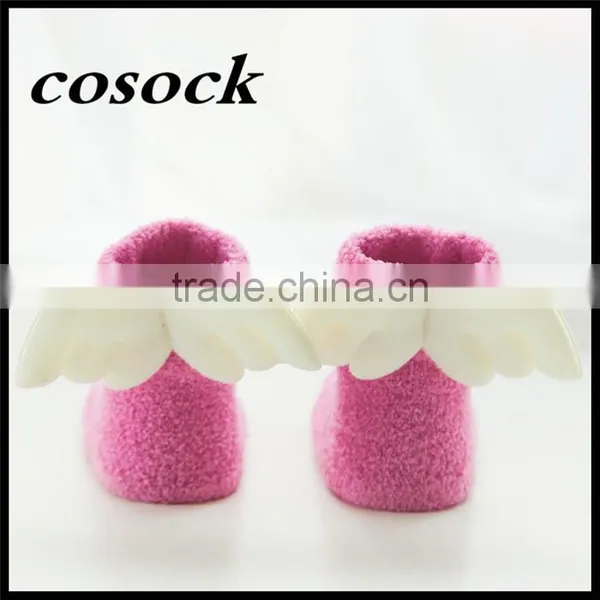 Rainbow Color Baby Clothes Little Angel Fuzzy Non-slip Socks for Newborn Infant photo-5