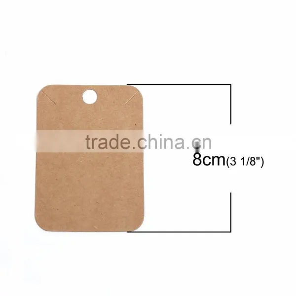 Paper Jewelry Display Card Rectangle Brown 8cm(3 1/8") x 5.7cm(2 2/8"), 1 Piece photo-2