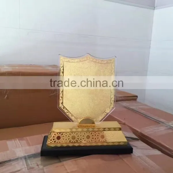 2017 New Design k9 Crsytal Metal Gold Plated Trophy With Metal Wooden Base JKC-016 photo-2