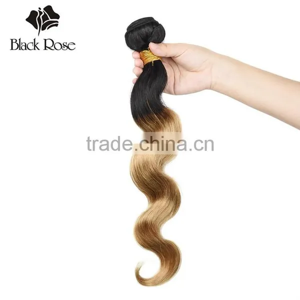 Black Rose Body Wave Two Tone Ombre Colored Brazilian Hair Weave Bundles photo-6