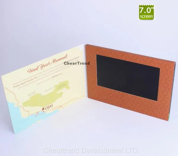 Fashional Folder Paper Card 7 Inch LCD Screen Card / Video Greeting Card / Video Brochure/video Book photo-4