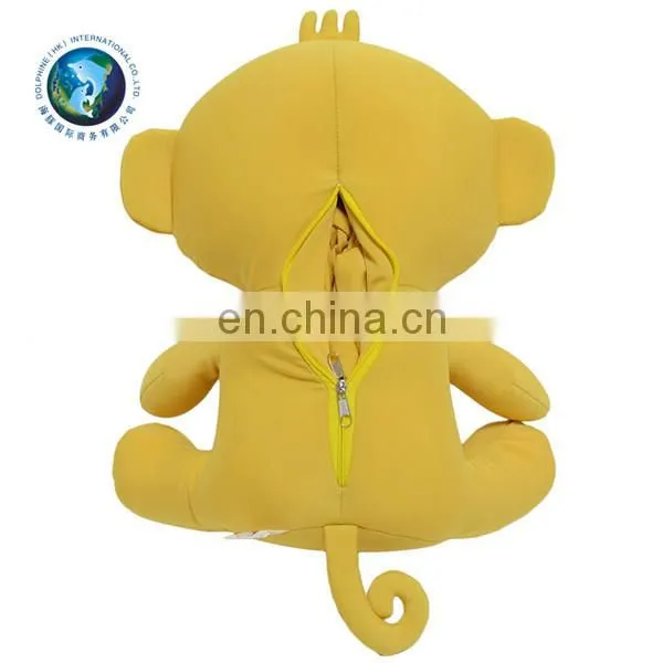 Stuffed Animal Plush Yellow Monkey U Shaped Pillow Fashion 2 in 1 Convertible Kids Travel Neck Pillow photo-4