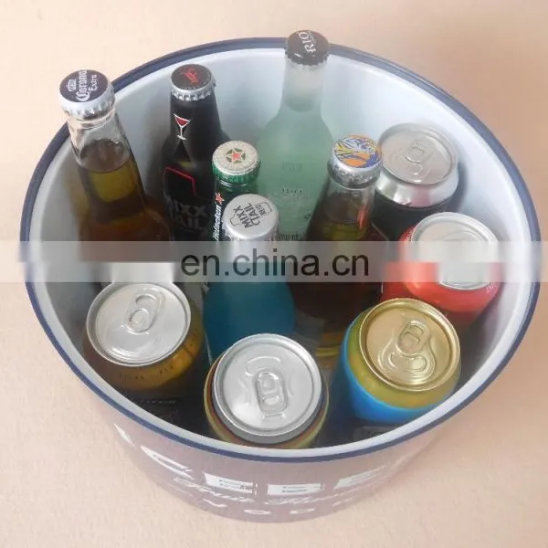 Double Wall Plastic Beer Ice Bucket Cooler With Ronud Cover photo-5