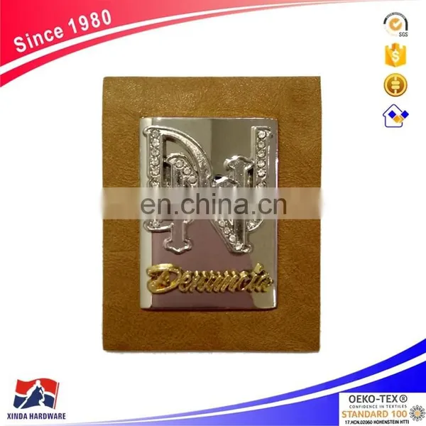 Factory Custom Metal Leather Patch Label photo-3
