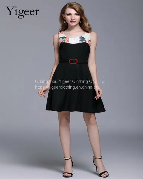 Black Sleeveless Midi Dress With Waist Band photo-4