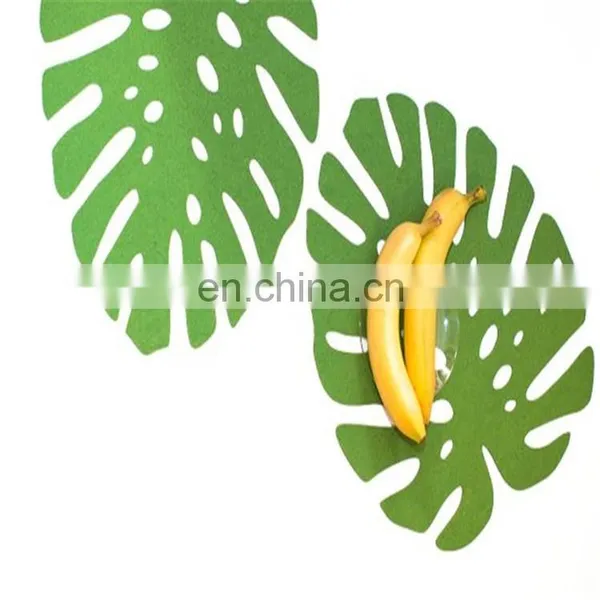 Leaf Tropical Plant Placemats Felt Coasters Set Housewarming Gift photo-4
