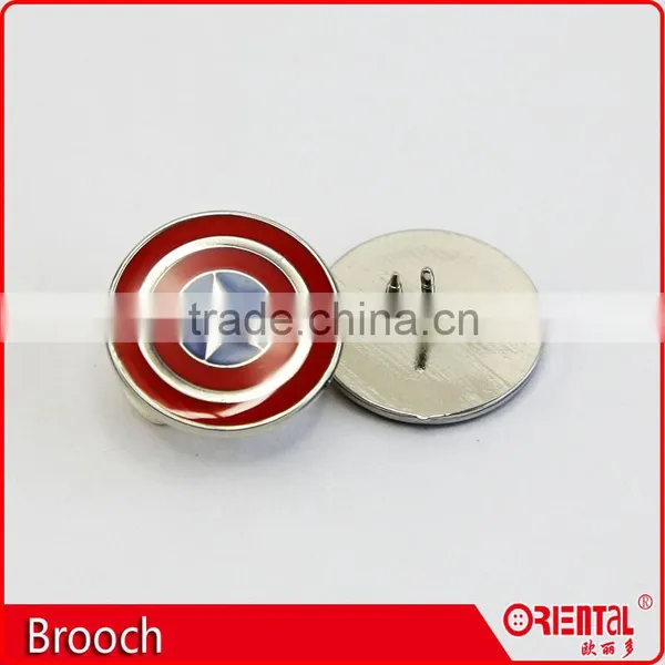 Fashion Round Star Enamel Metal Badge Brooch Pin for Men photo-4