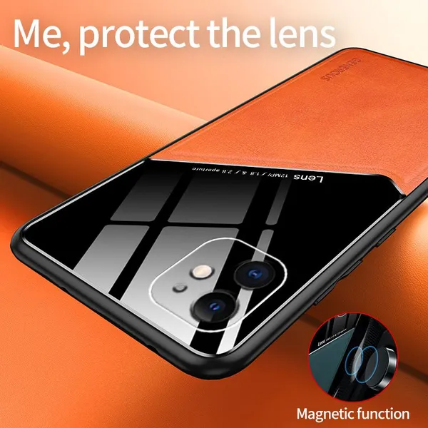 New Eye Protecting Leather Pattern Phone Case For IPhone 6 7 8 Plus X Xr 11 12 13 14 Pro Max Fine Hole Magnetic Suction Case photo-4