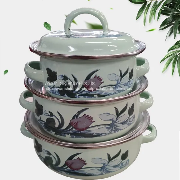 6pcs Vitreous Enamel Pot ENAMEL CASSEROLE photo-3