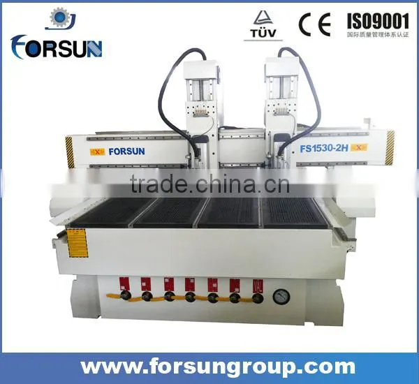 Wood Plane Machinery With Double Heads /Two Heads Wood Engraving Cnc Router FS1530A-2H photo-3