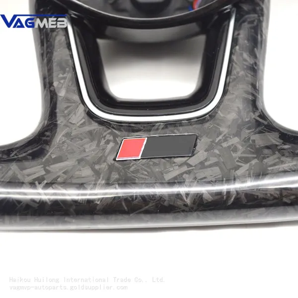 For Audi A4 B9 S4 RS4 Carbon Fiber Steering Wheel Red Line With Paddle Assembly Accessories photo-3
