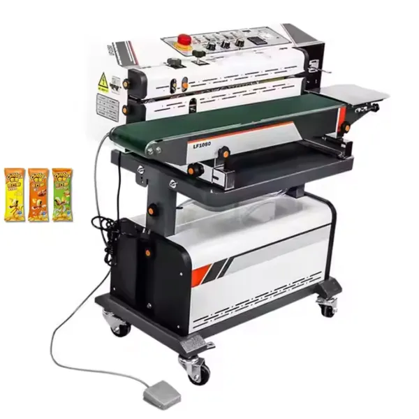 Nitrogen Gas Flushing Vacuum Sealing Automatic Continuous Bag Band Sealer Sealing Machine With Printer photo-5