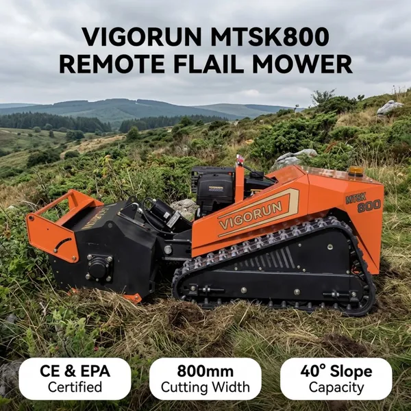 Vigorun MTSK800 Ремонтный газонокосилка с дистанционным управлением CE EPA 9кВт двигатель Loncin Тяжелый флейловый газонокосилка 800мм для склона сад