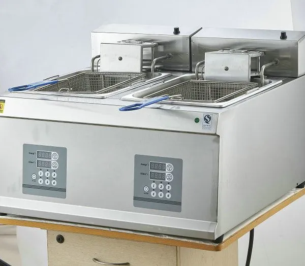 Double-cylinder Tabletop Automatic Lifting Electric Frying Oven/pot
