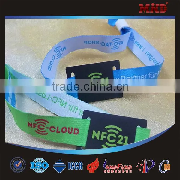 MDW73 Custom Festival Bracelet Rfid Fabric Woven Wristband Quality Choice photo-6