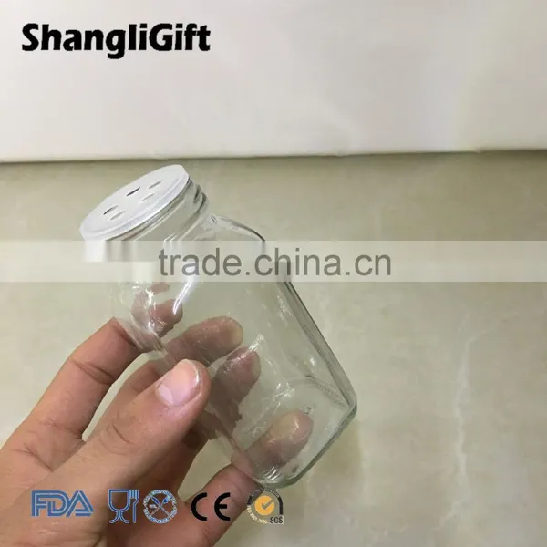 185ml Clear Glass Spice Jar Pepper Bottle With Shaker photo-3