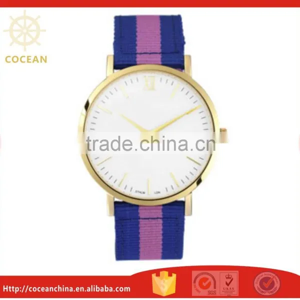 2016 Fashion Lady and Men Interchangeable Nylon Straps Quartz Watch